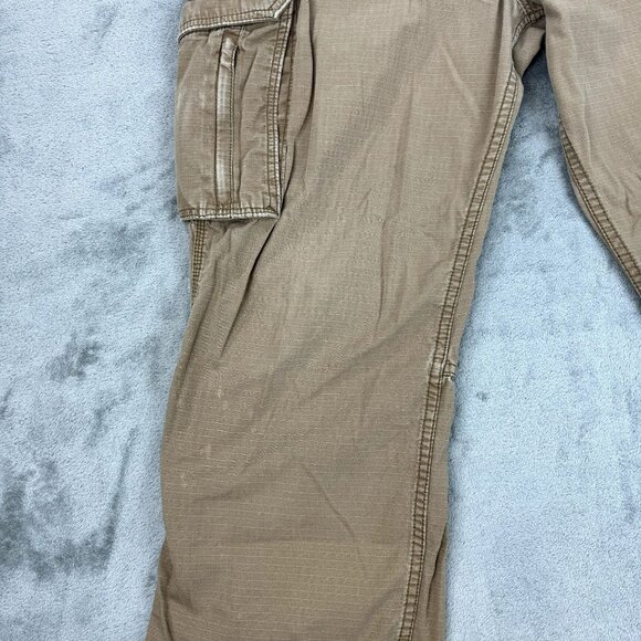 CARHARTT Force Mens Ripstop Relaxed Fit Distressed Cargo Pants Tan Utility Work - Picture 7 of 11
